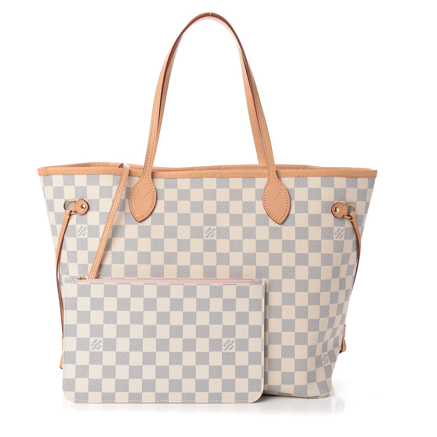 Damier Azur Neo Neverfull MM Rose Ballerine