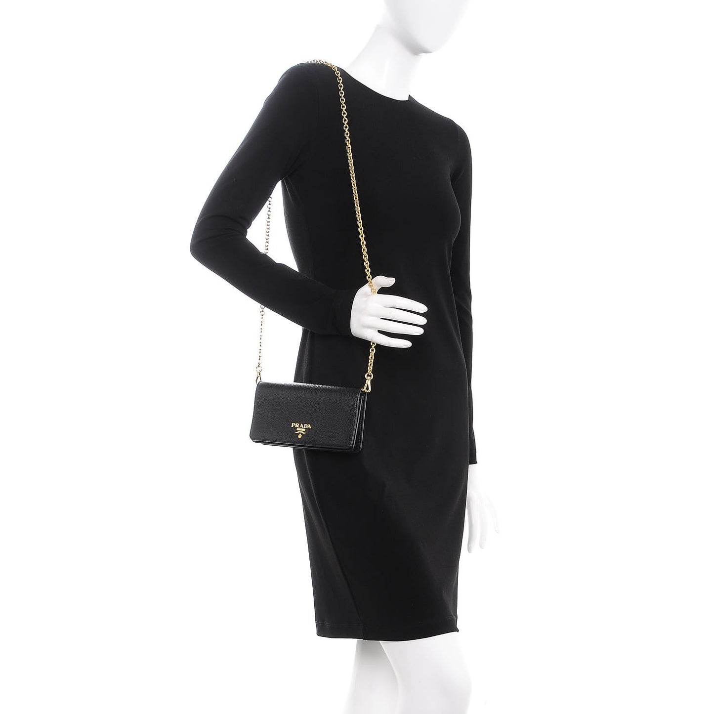 Vitello Daino Mini Chain Bag Nero Black