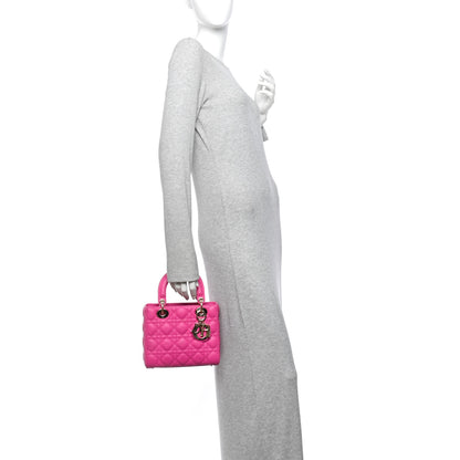 Christian Dior Lambskin Cannage Small My ABCDior Lady Dior Fuchsia 2 of 11