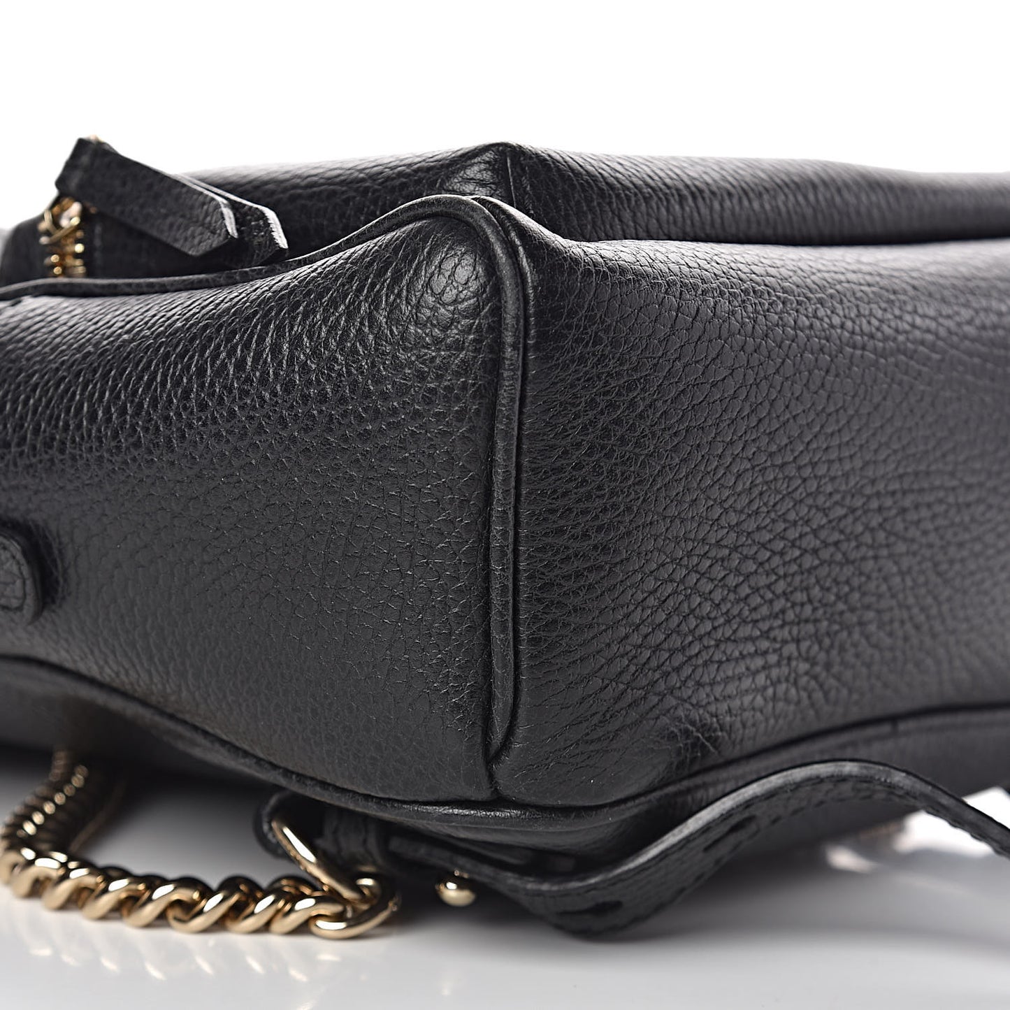 Pebbled Calfskin Soho Chain Backpack Black