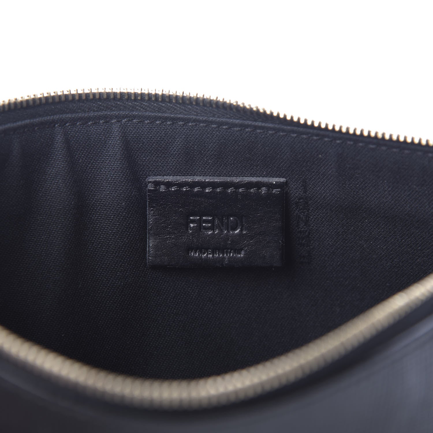 Fendi Vitello Elite Crystal Monster Eyes Zip Pouch Black Cedro 8 of 9