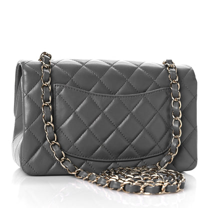 Chanel Lambskin Quilted Mini Rectangular Flap Dark Grey 3 of 9