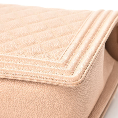 Chanel Caviar Quilted New Medium Boy Flap Light Beige 12 of 13