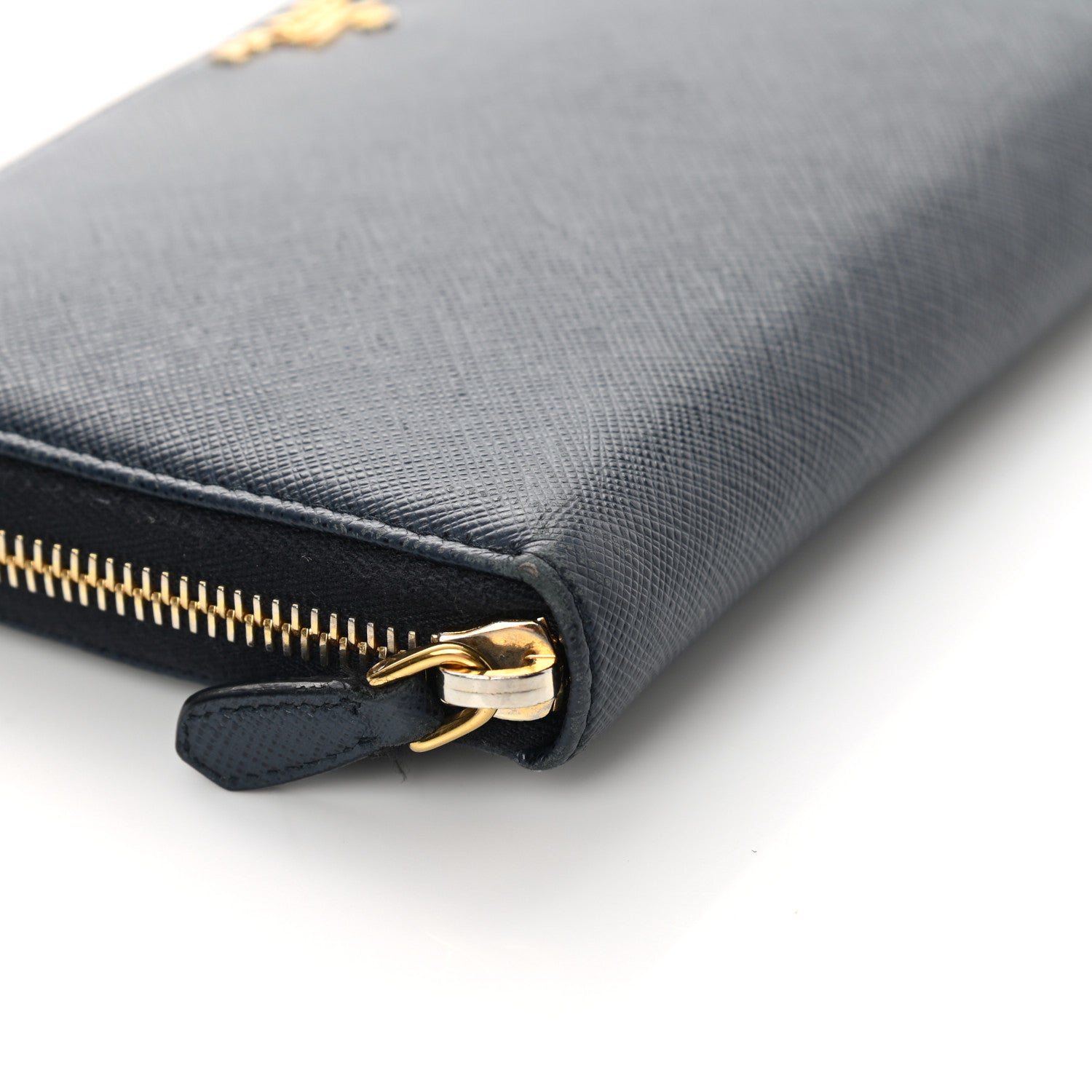 Prada Saffiano Metal Large Zip Around Travel Wallet Baltico 11 of 17