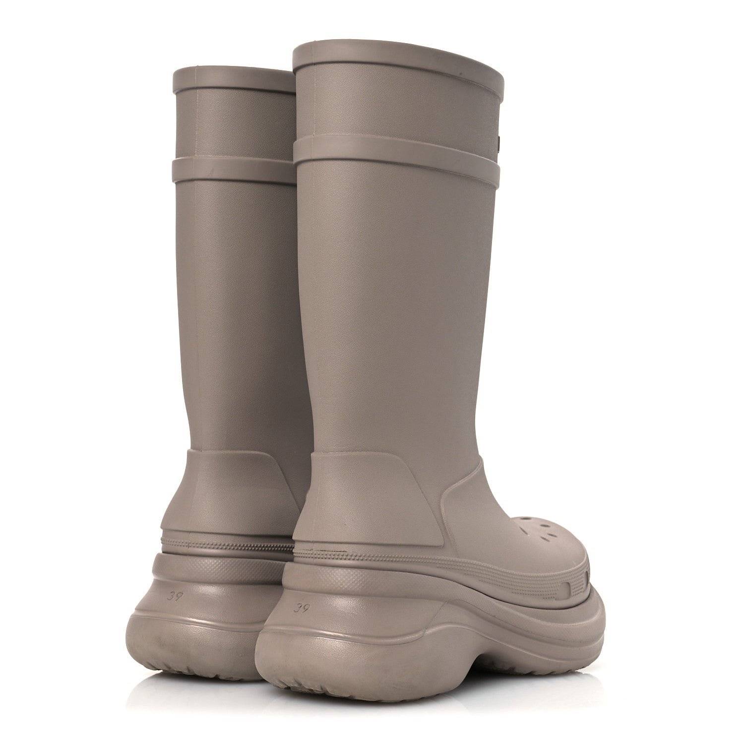 Balenciaga X CROCS Rubber Womens Rain Boots 39 Beige 5 of 12