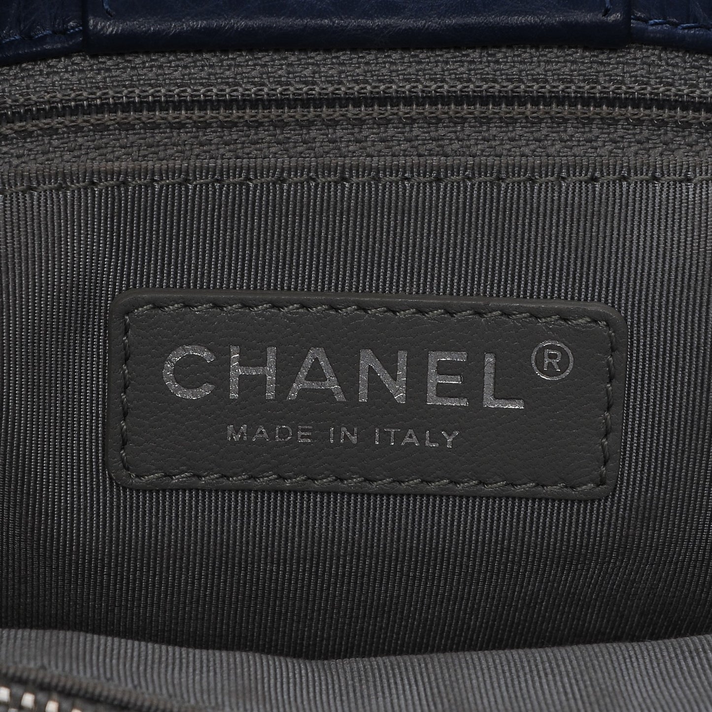 Calfskin Cerf Executive Shopper Tote Navy Blue