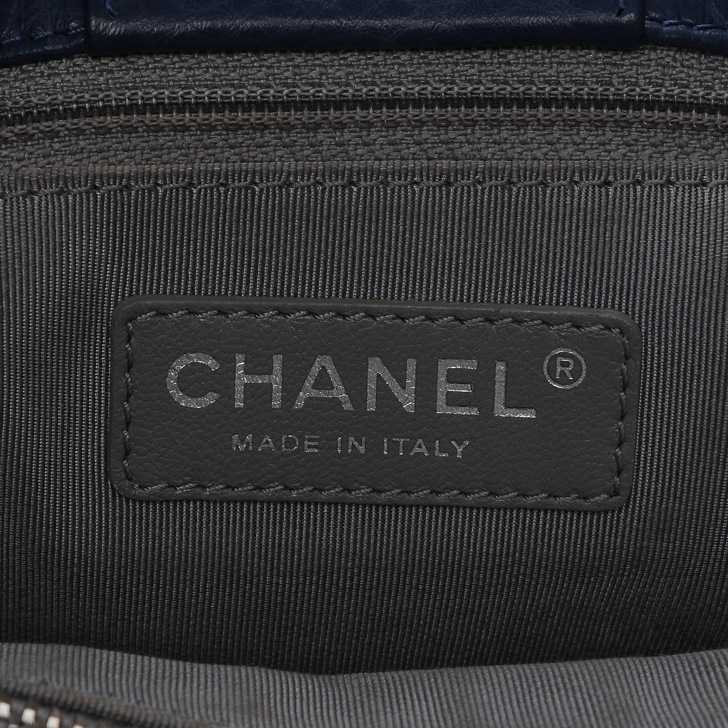 Chanel Calfskin Cerf Executive Shopper Tote Navy Blue 6 of 7