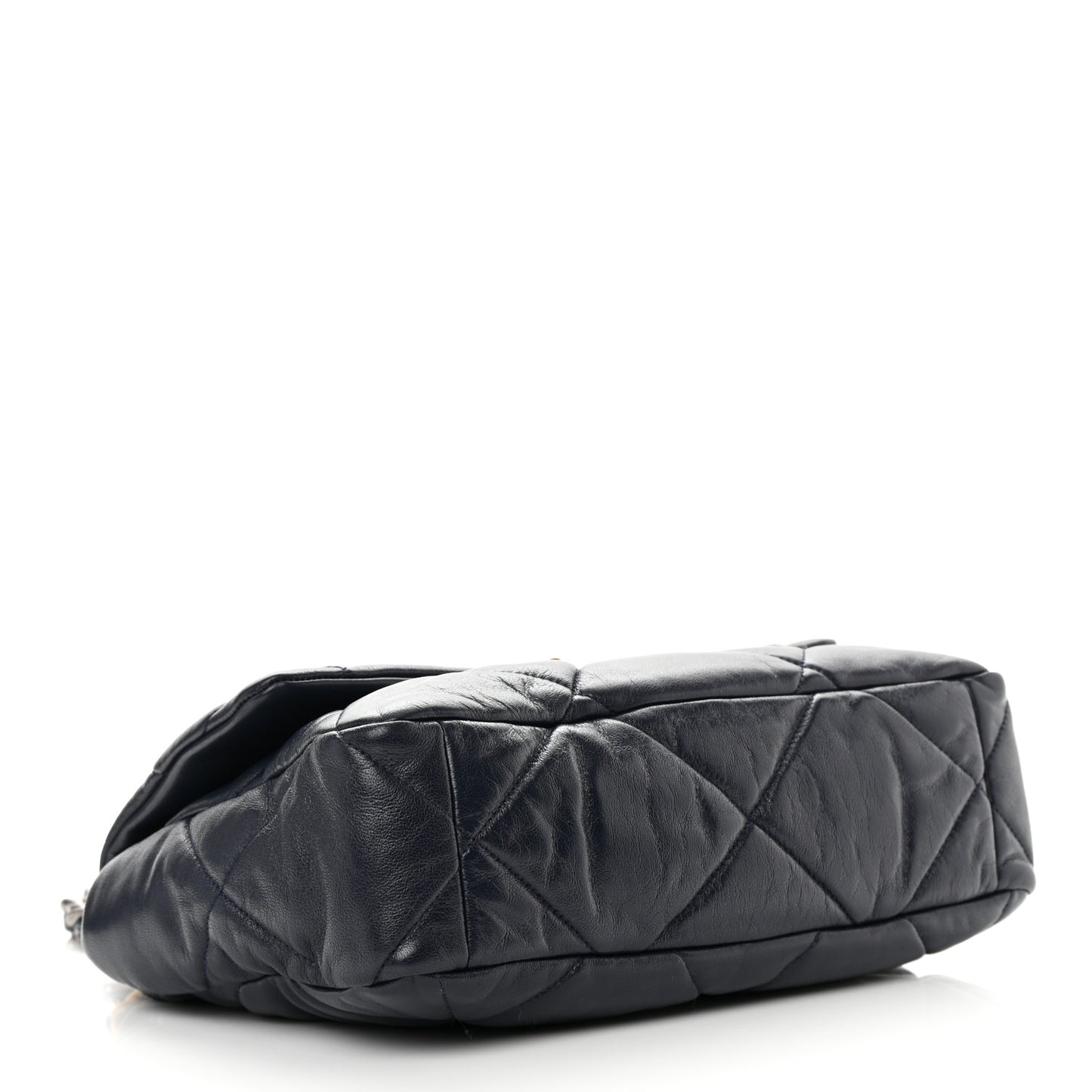 Goatskin Quilted Large Chanel 19 Flap Navy Blue