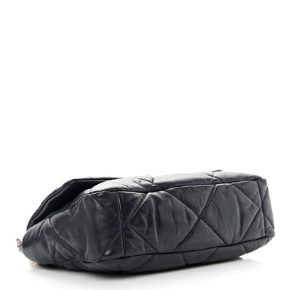 Chanel Goatskin Quilted Large Chanel 19 Flap Navy Blue 4 of 11