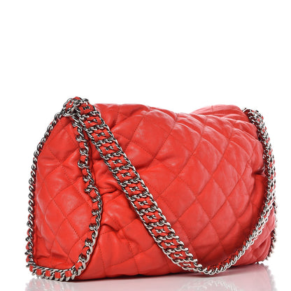 Chanel Washed Lambskin Chain Around Hobo Red 4 of 14