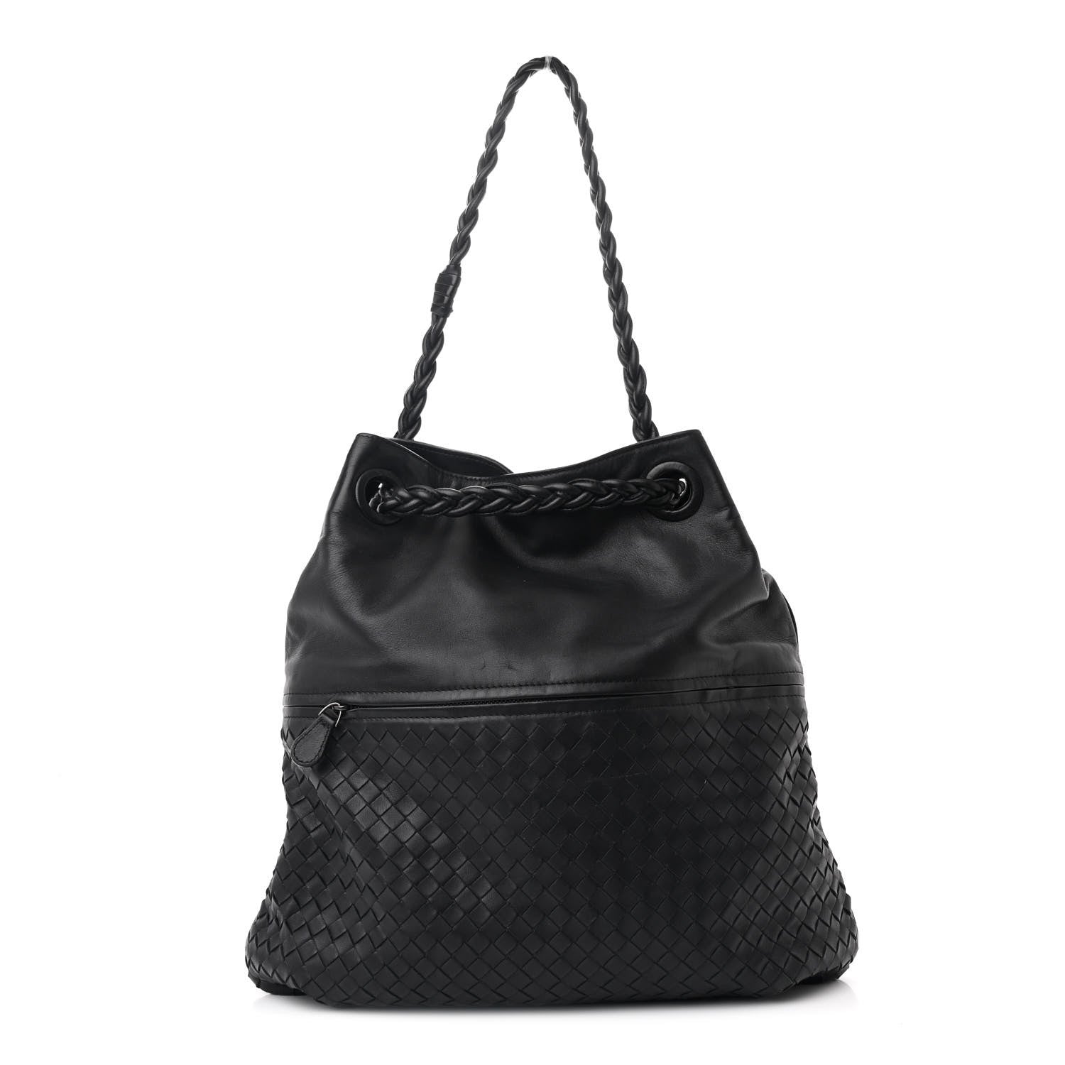 Bottega Veneta Cervo Deerskin Intrecciato Julie Tote Black 1 of 9