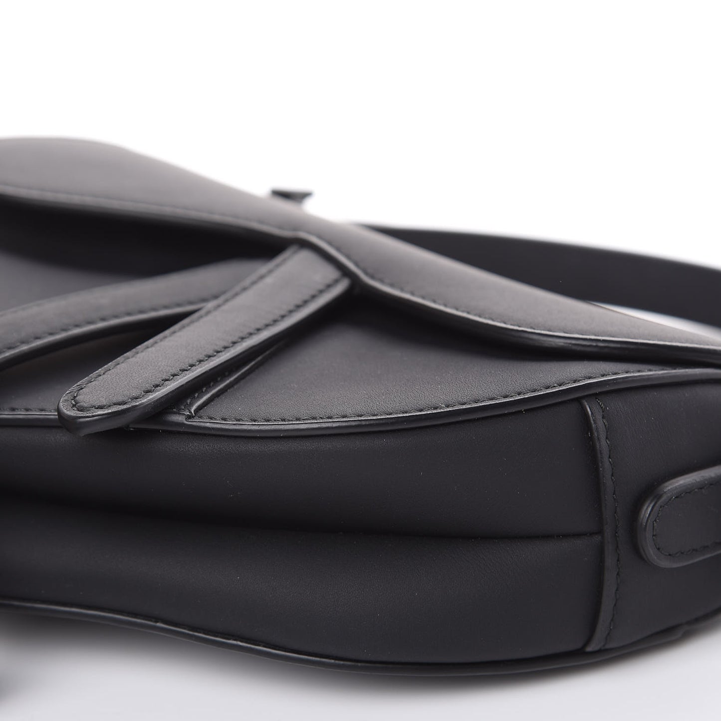 Ultra Matte Calfskin Mini Saddle Bag Black