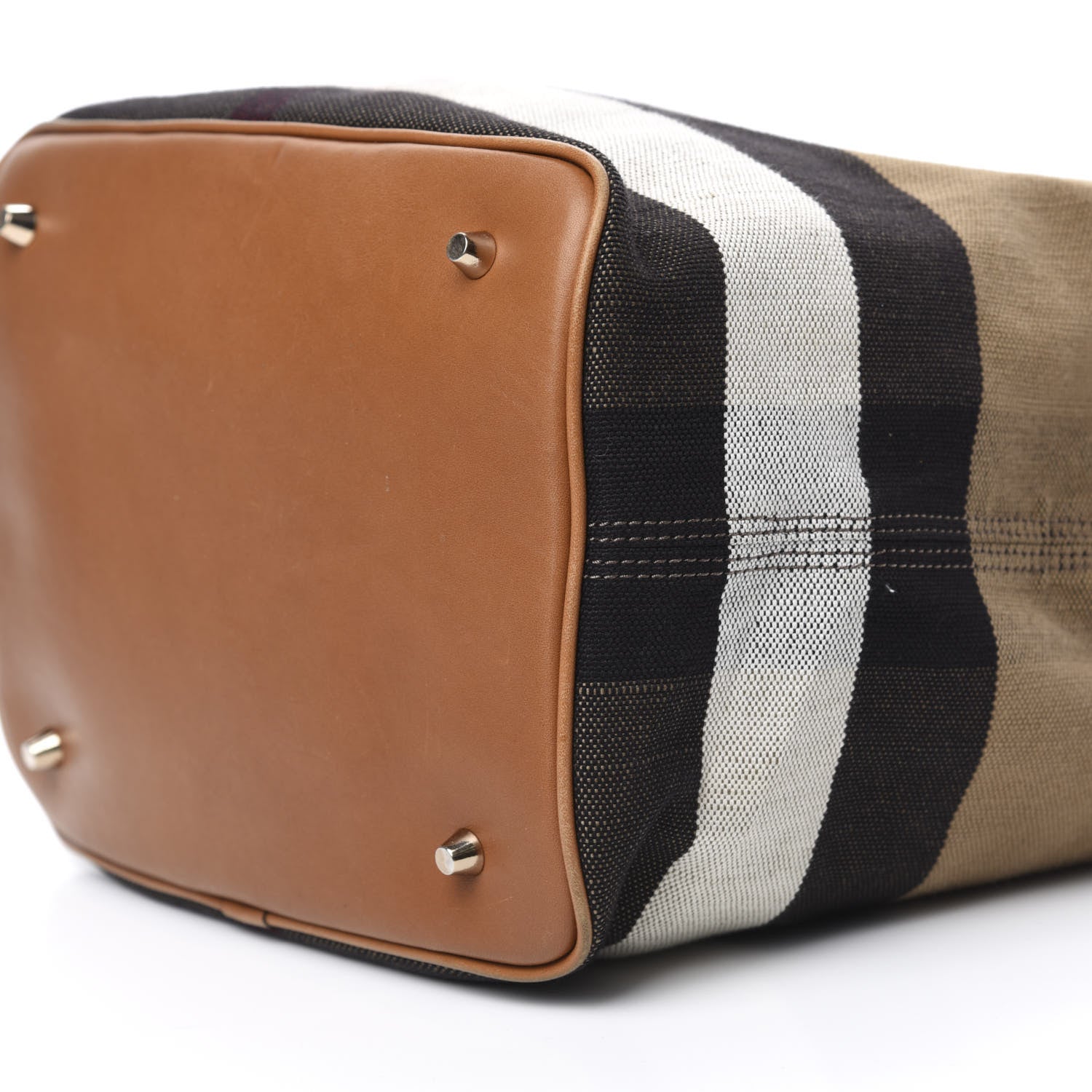Burberry Canvas Mega Check Medium Ashby Hobo Saddle Brown 7 of 9
