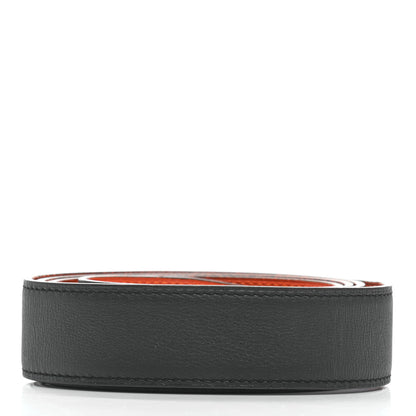 Hermes Swift Epsom 32mm Belt Strap 100 Black Orange 2 of 7
