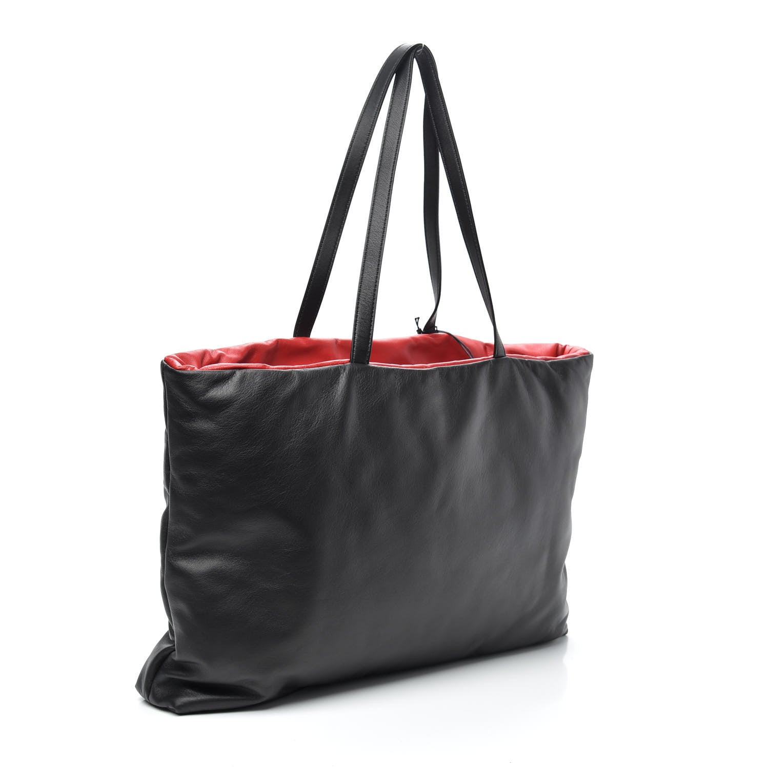 Mansur Gavriel Calfskin Reversible Pillow Tote Black Flamma 3 of 9