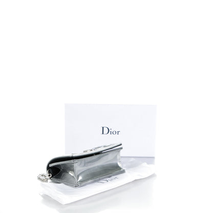 Christian Dior Metallic Patent Micro-Cannage Baby Diorama Flap Bag Silver 4 of 7