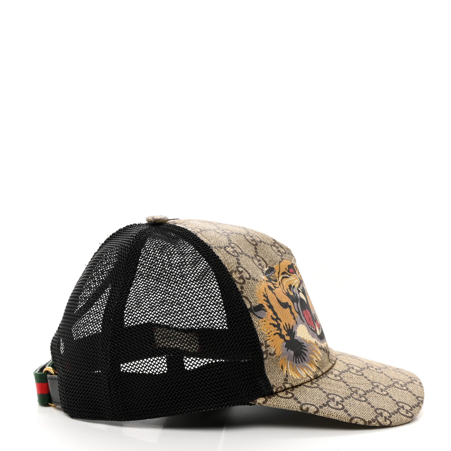 GG Supreme Monogram Tiger Print Baseball Hat M 58 Beige