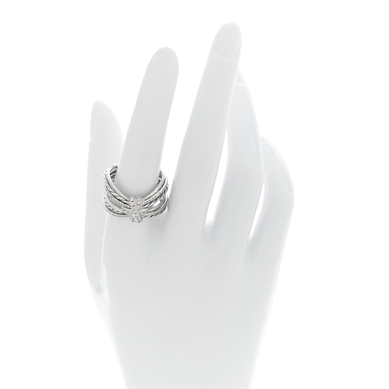David Yurman Sterling Silver Diamond Angelika Maltese Ring 57 8 2 of 4