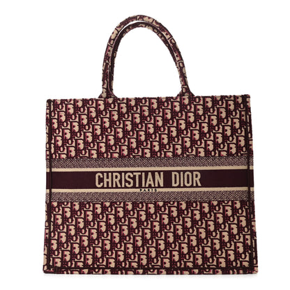 Christian Dior Oblique Large Book Tote Burgundy Multicolor 1 of 11