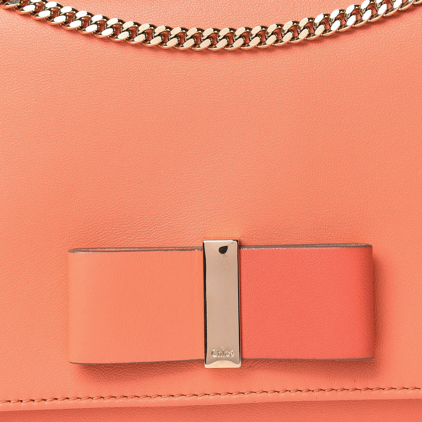 Lambskin Bow Wallet On Chain