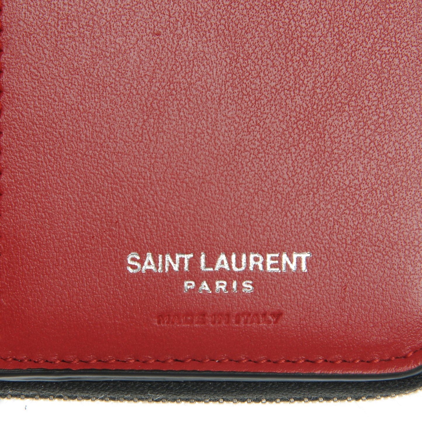 Ribbed Calfskin Opium Monogram Compact Zip Around Wallet Black