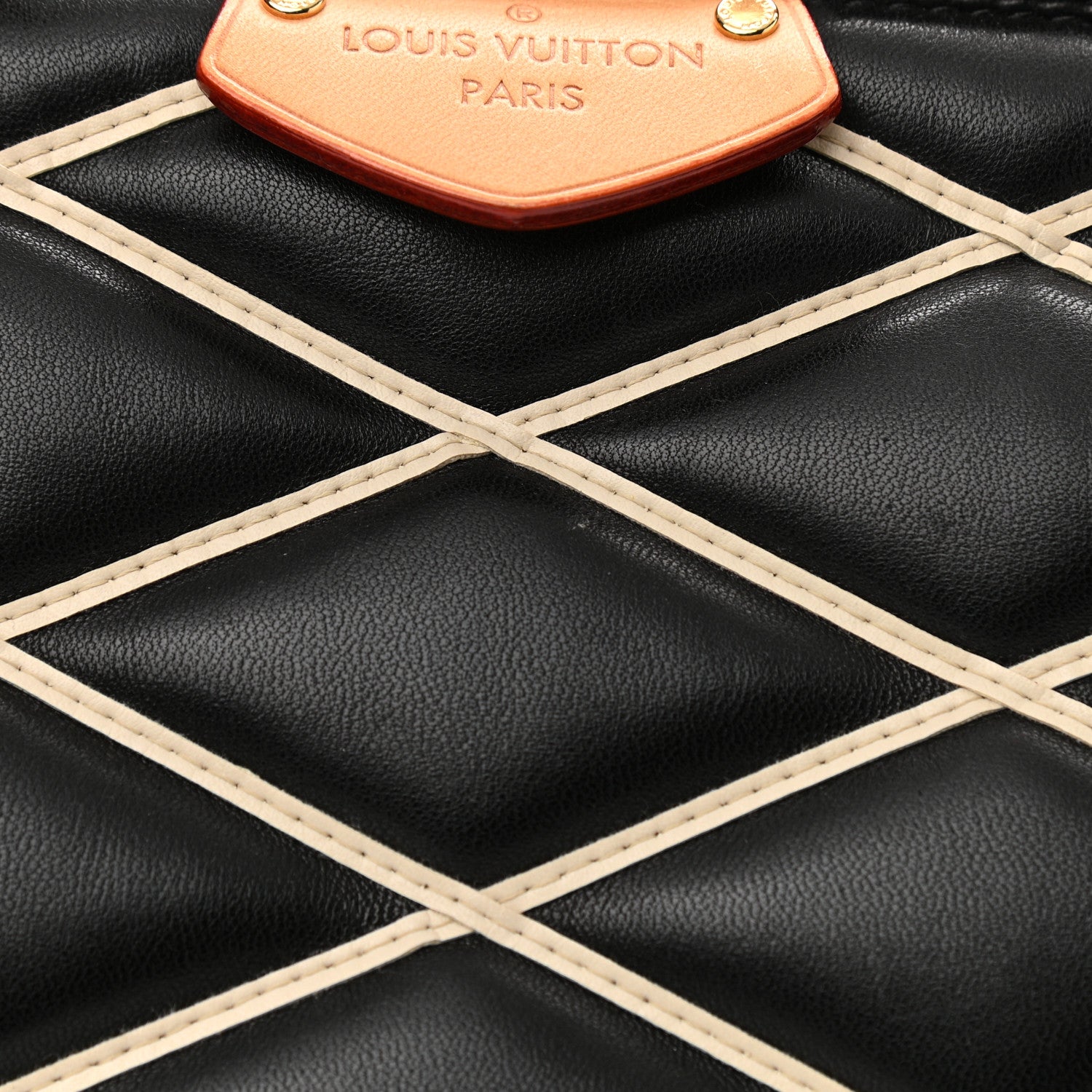 Louis Vuitton Lambskin Malletage Doc PM Black Natural 10 of 16