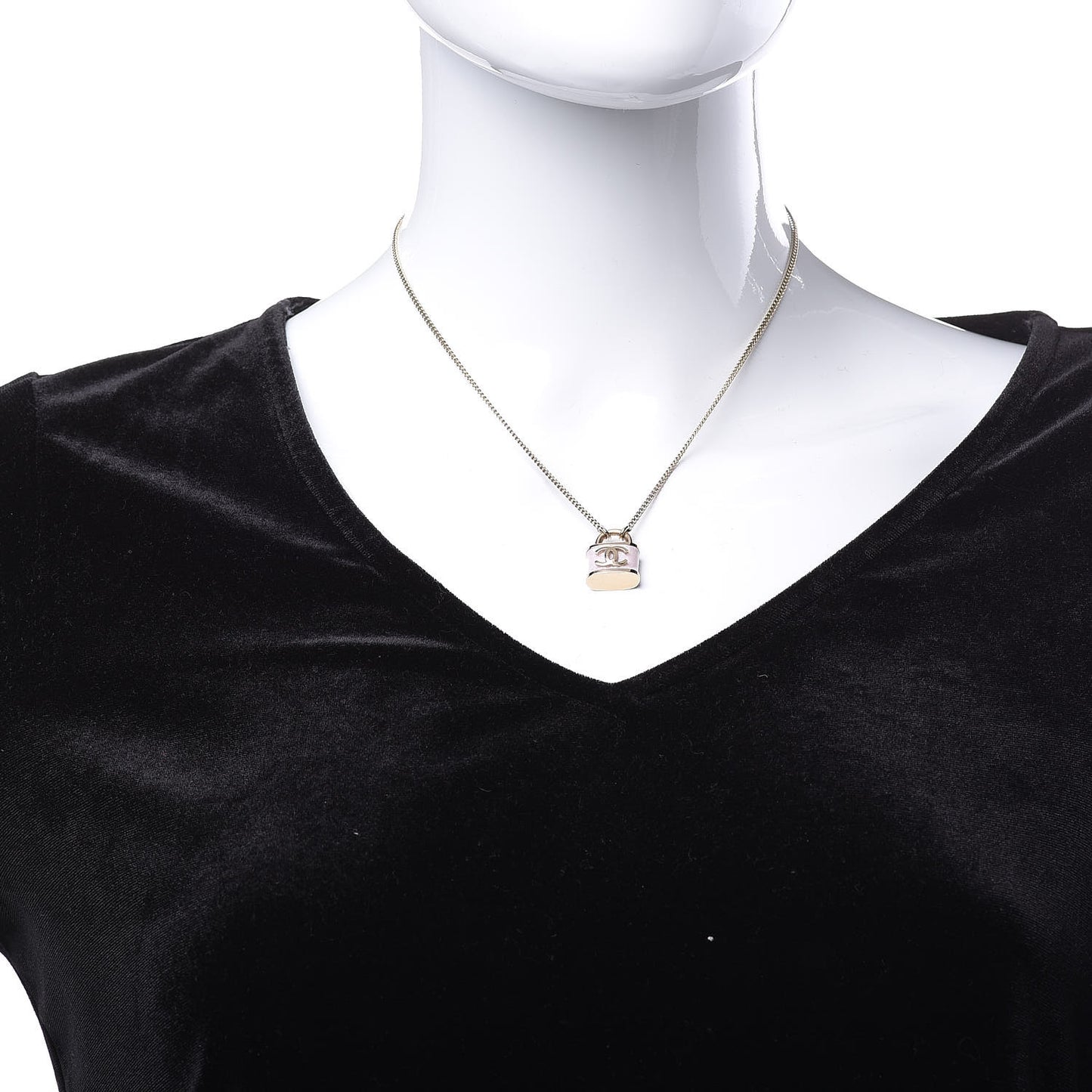 Resin Lock Necklace Pink