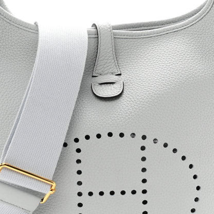 Hermes Taurillon Clemence Evelyne III PM Bleu Pale 8 of 11