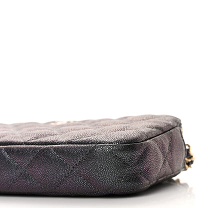 Chanel Iridescent Caviar Quilted Small Clutch With Chain Black 12 of 12