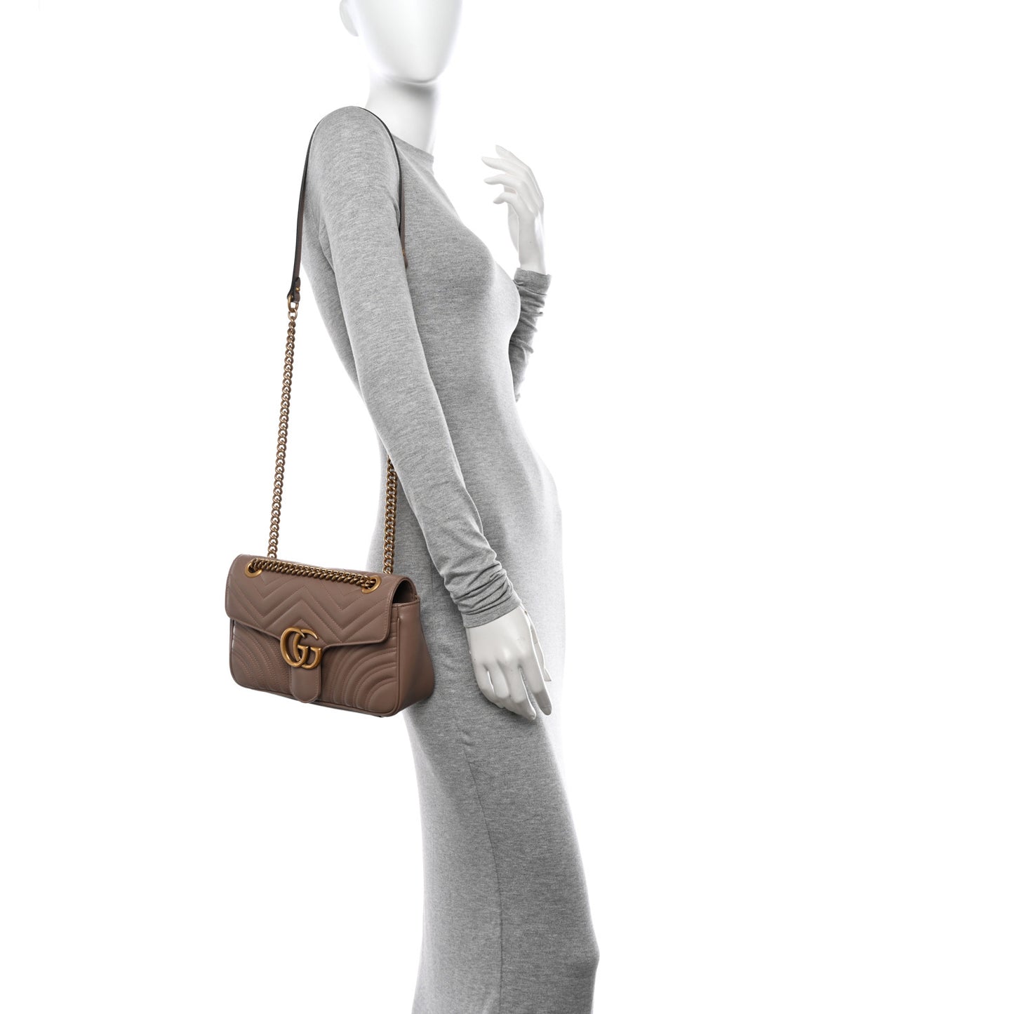 Calfskin Matelasse Small GG Marmont Shoulder Bag Porcelain Rose
