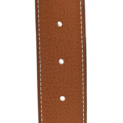 Hermes Box Togo 32mm Guilloche H Belt 85 34 Black Gold 4 of 4