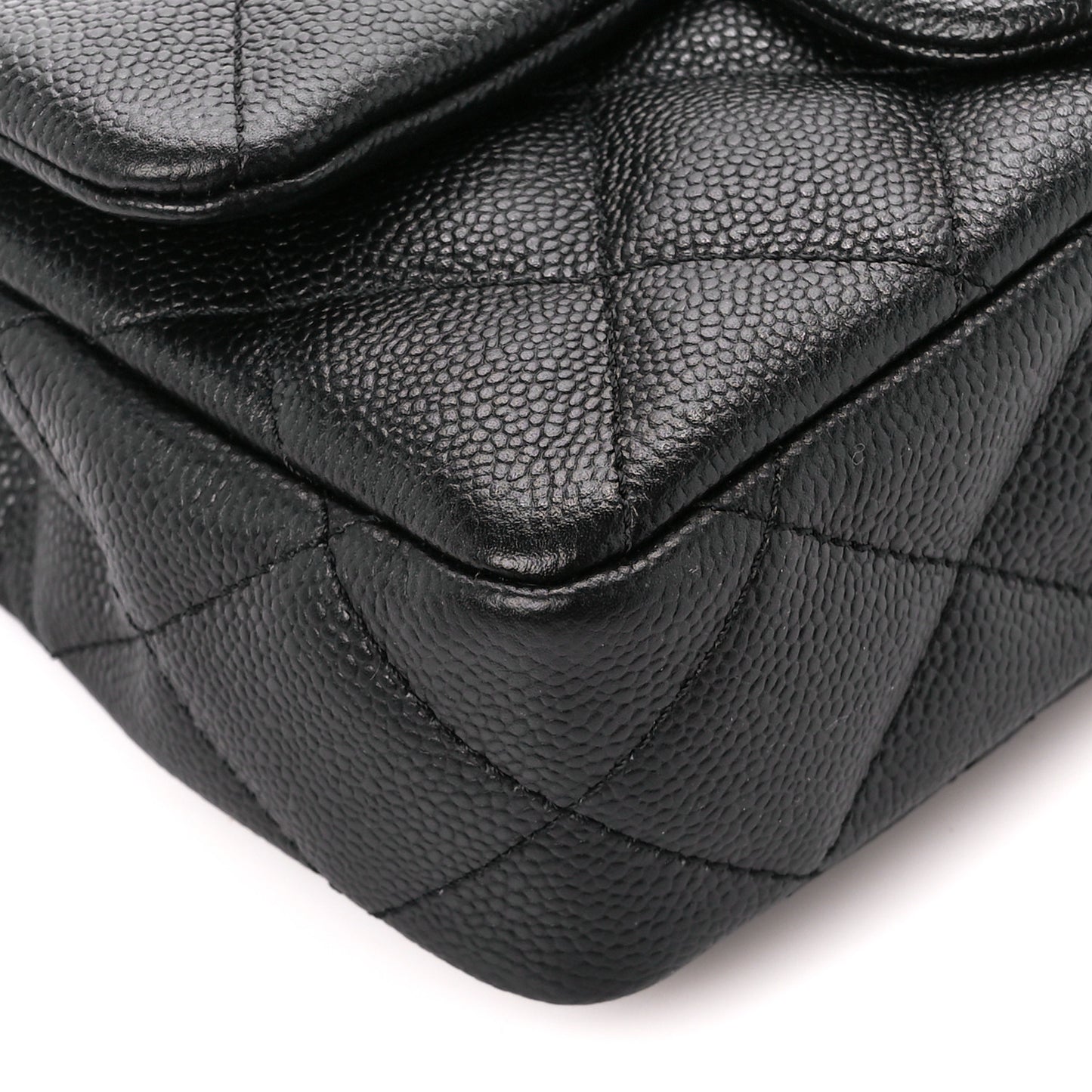 Caviar Quilted Mini Sweetheart Rectangular Flap Black