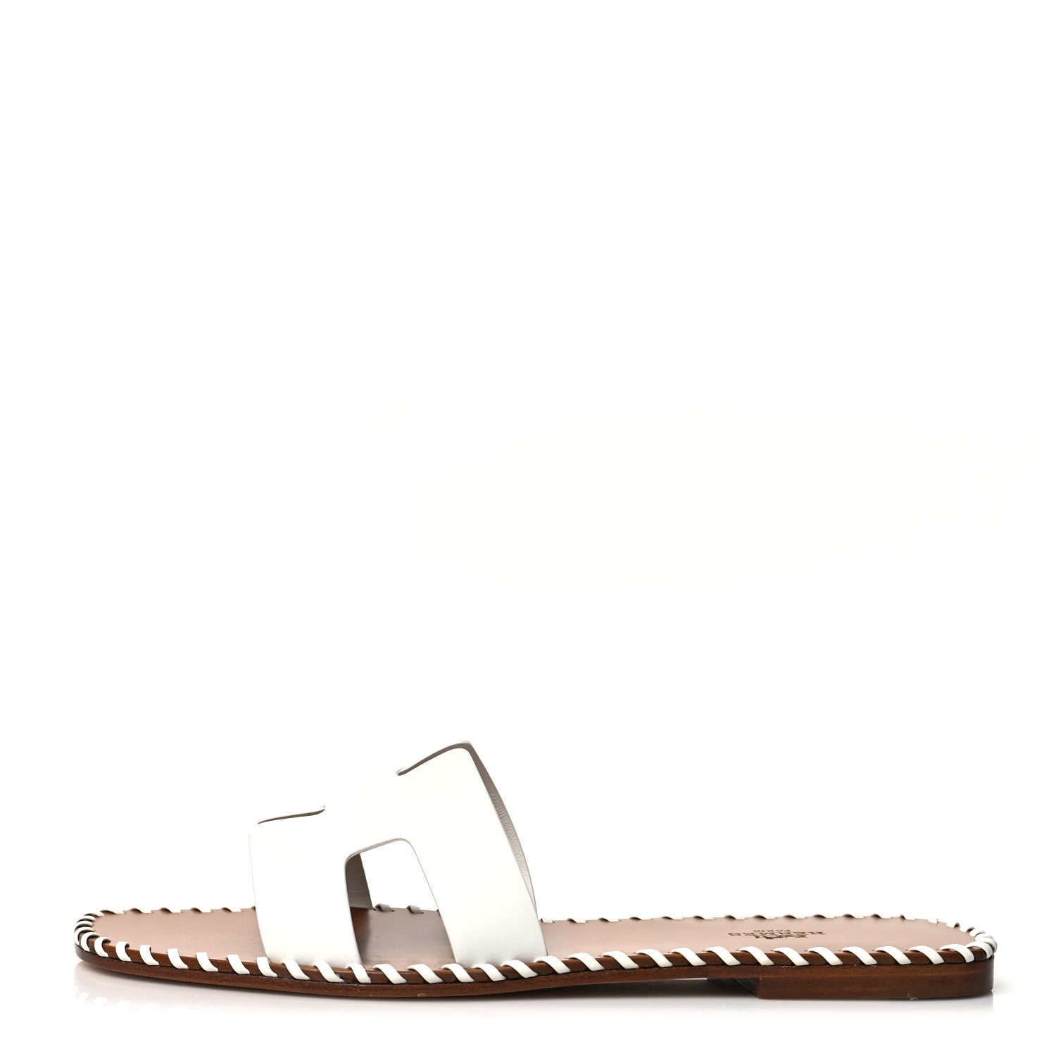 Hermes Calfskin Braided Oran Sandals 40.5 White 1 of 8