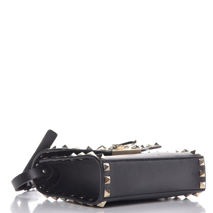 Valentino Garavani Vitello Mini Rockstud Flip Lock Crossbody Bag Black 4 of 7