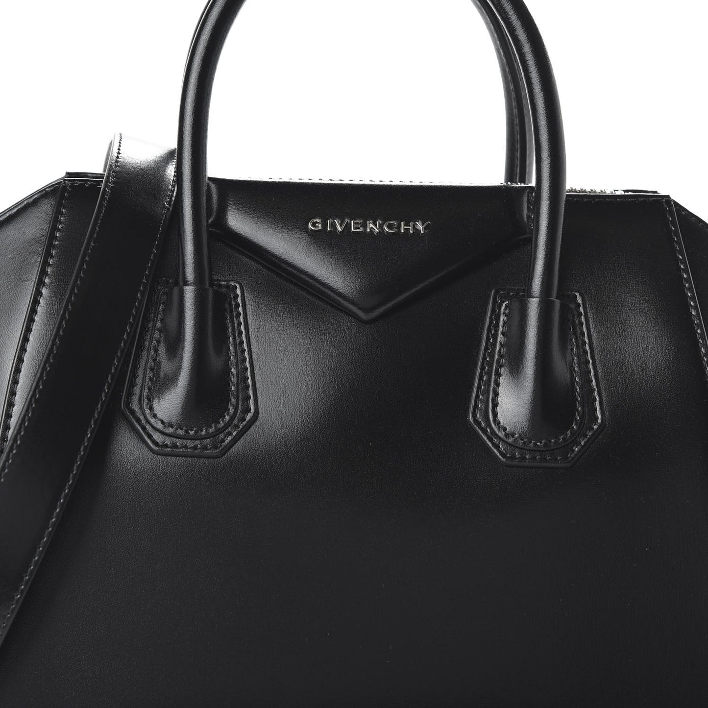 Shiny Lord Calfskin Small Antigona Black