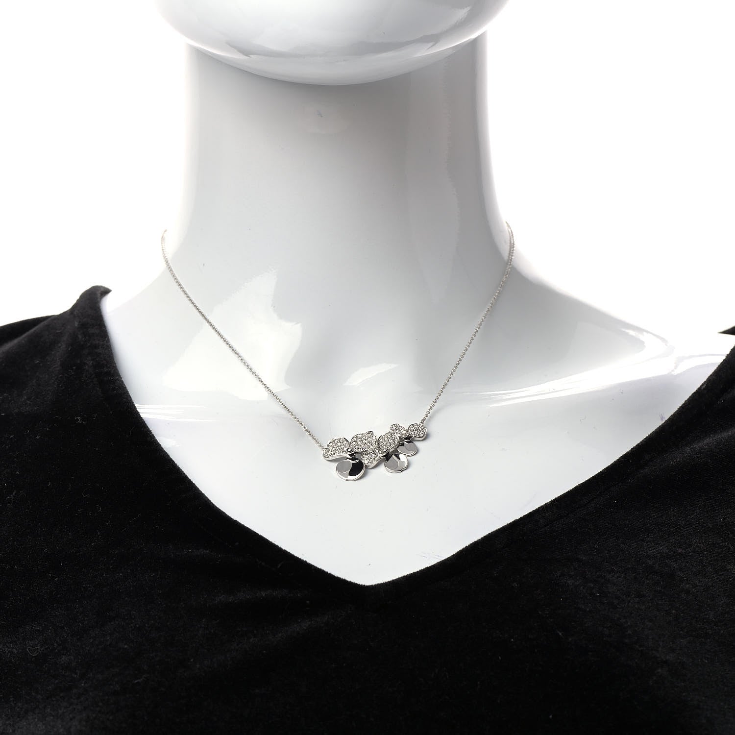 Tiffany Platinum Diamond Mini Paper Flowers Cluster Pendant Necklace 2 of 5
