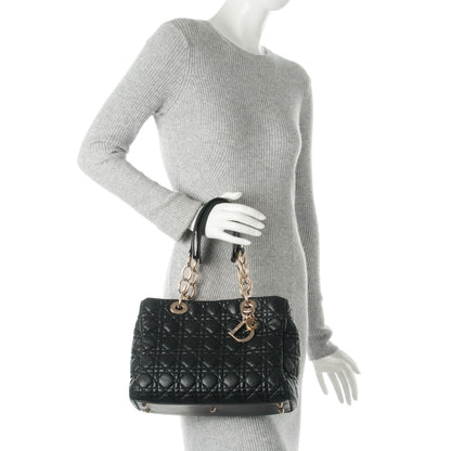 Christian Dior Lambskin Cannage Small Dior Soft Shopping Tote Black 2 of 7