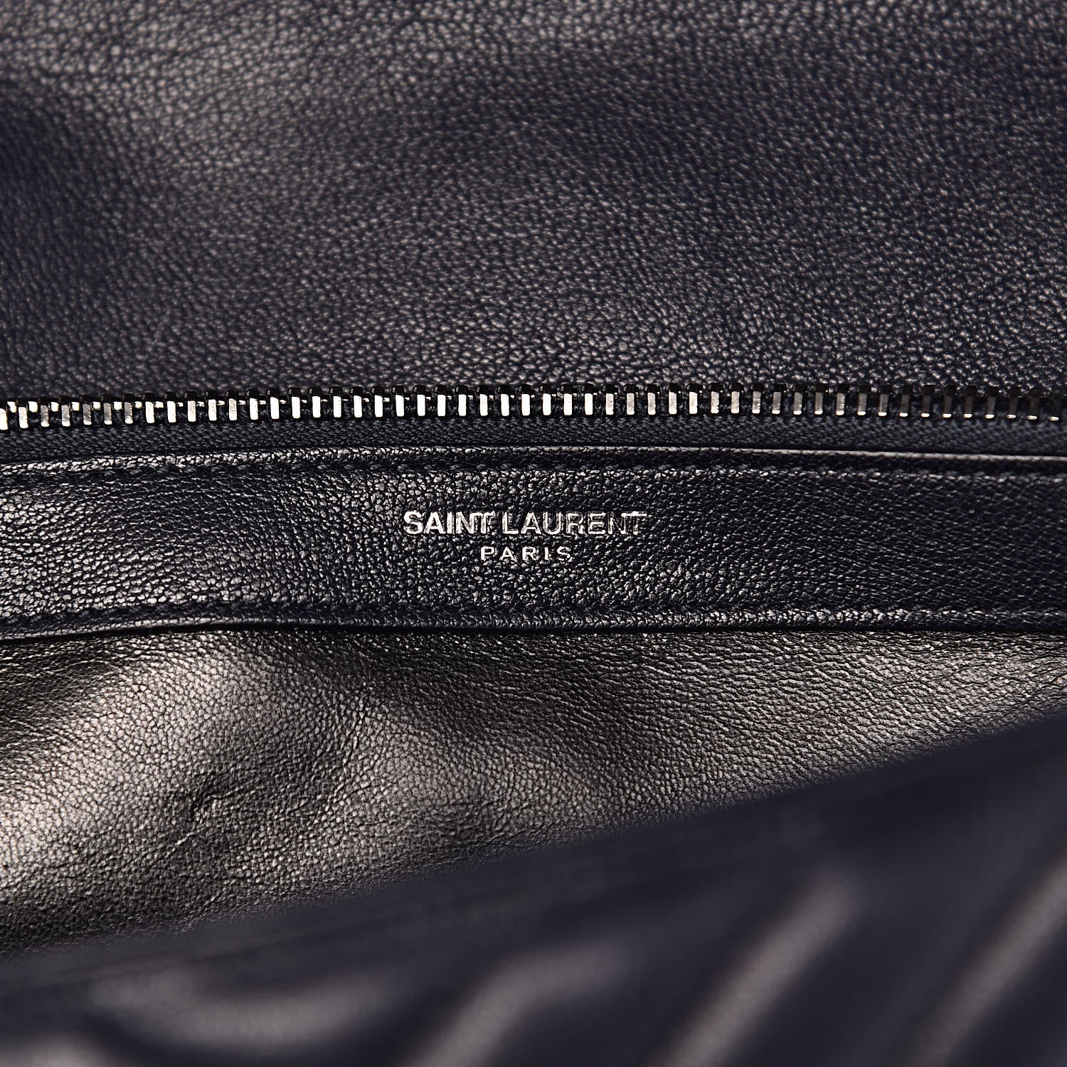 Saint Laurent Sheepskin Matelasse Chevron Monogram Large College Satchel Navy Blue 7 of 11