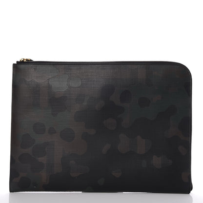 Saint Laurent BURBERRY Camouflage Document Holder Zip Cover Black 1 of 8