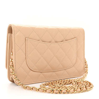 Chanel Caviar Quilted Wallet on Chain WOC Beige 3 of 10