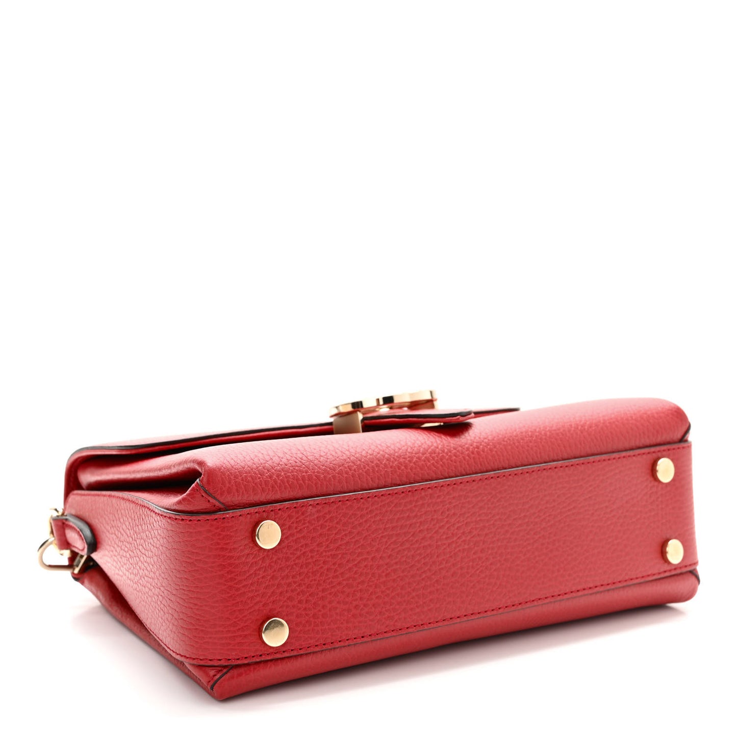 Dollar Calfskin Interlocking G Top Handle Shoulder Bag Red