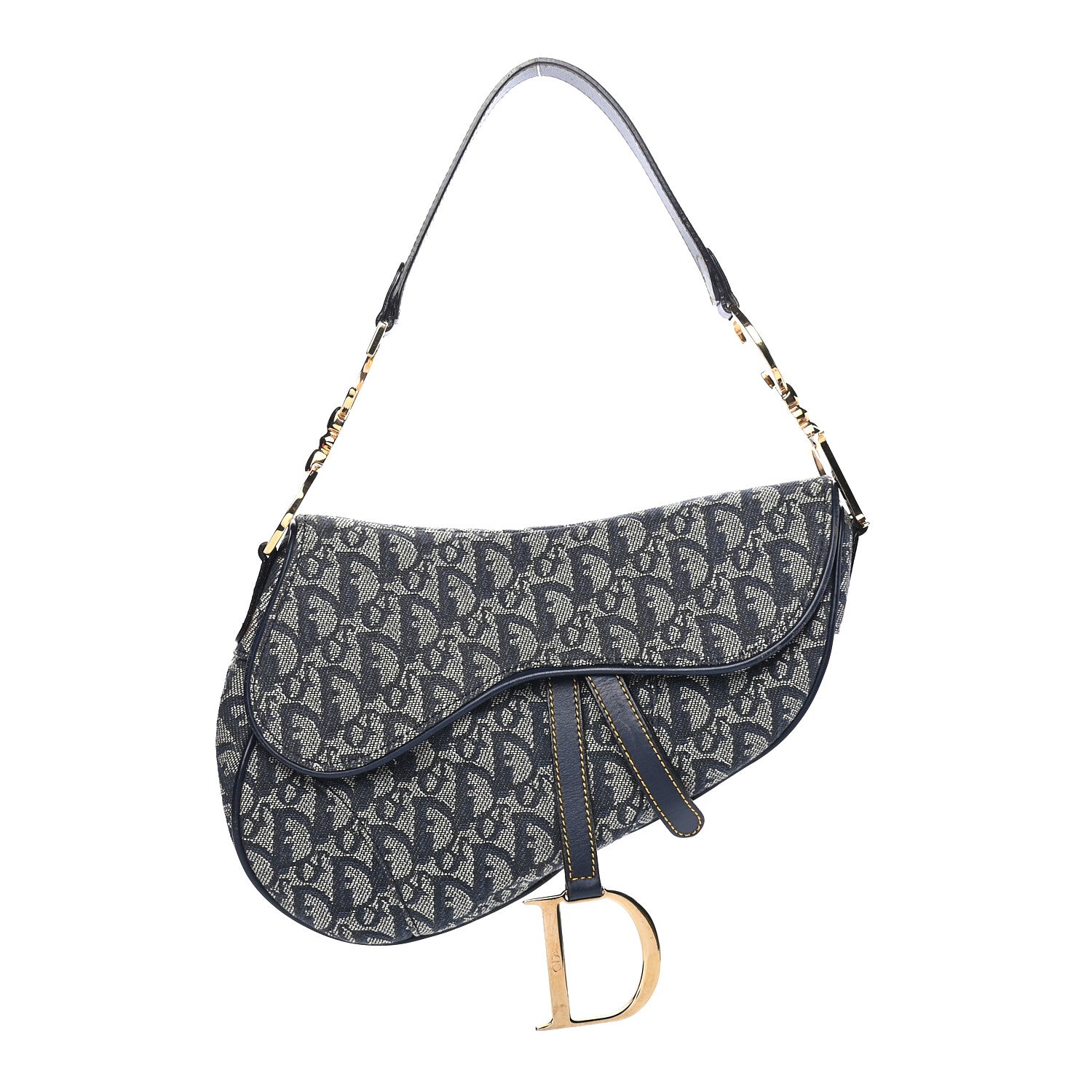 Christian Dior Monogram Saddle Bag Blue 1 of 9