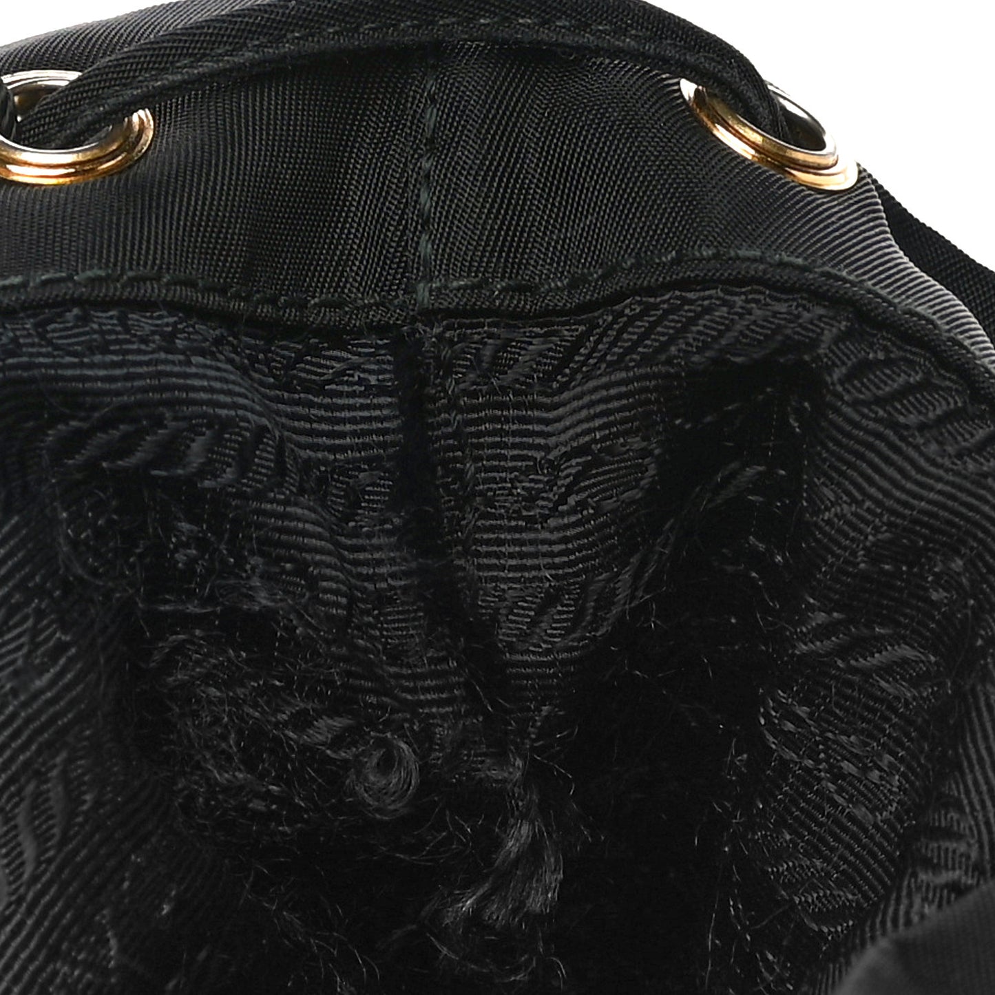 Saffiano Tessuto Nylon Mini Bucket Crossbody Bag Black