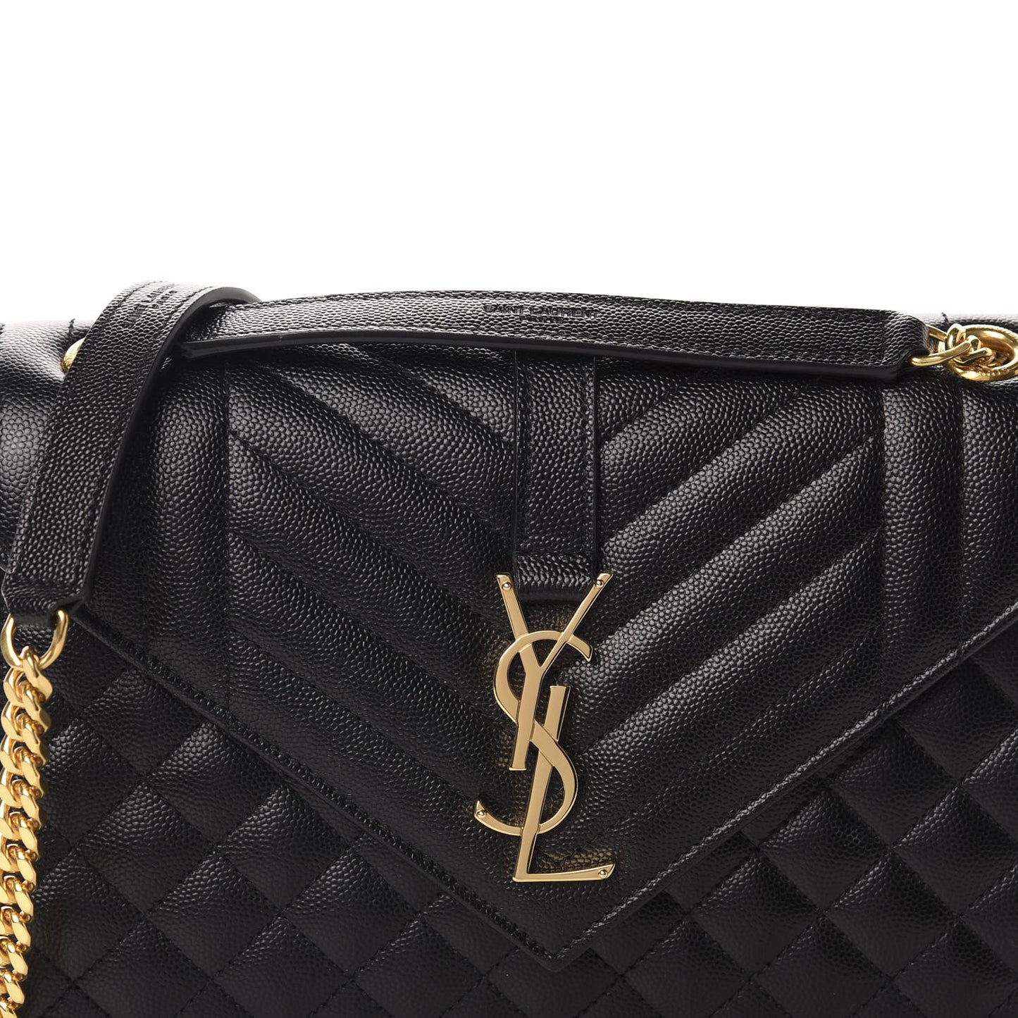Grain De Poudre Textured Mixed Matelasse Triquilt Medium Monogram Satchel Black