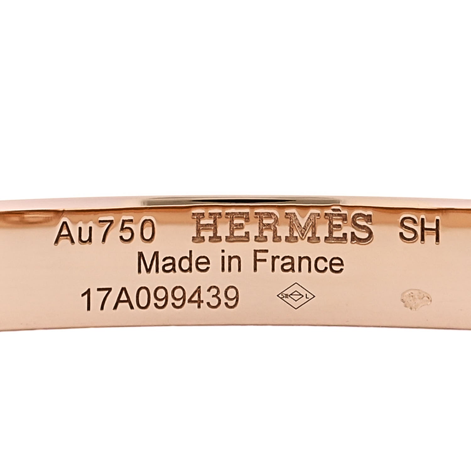 Hermes 18K Rose Gold PM Collier De Chien Bracelet SH 3 of 4