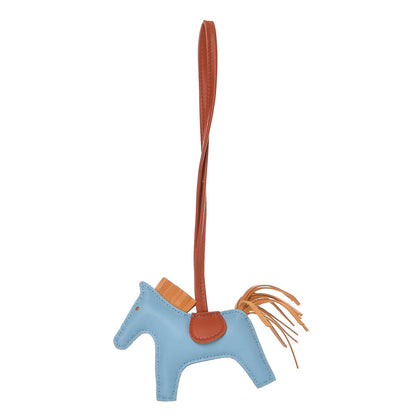 Hermes Milo Lambskin Grigri Rodeo Horse Bag Charm PM Celeste Naturel Bouton D'Or Cornaline 1 of 4