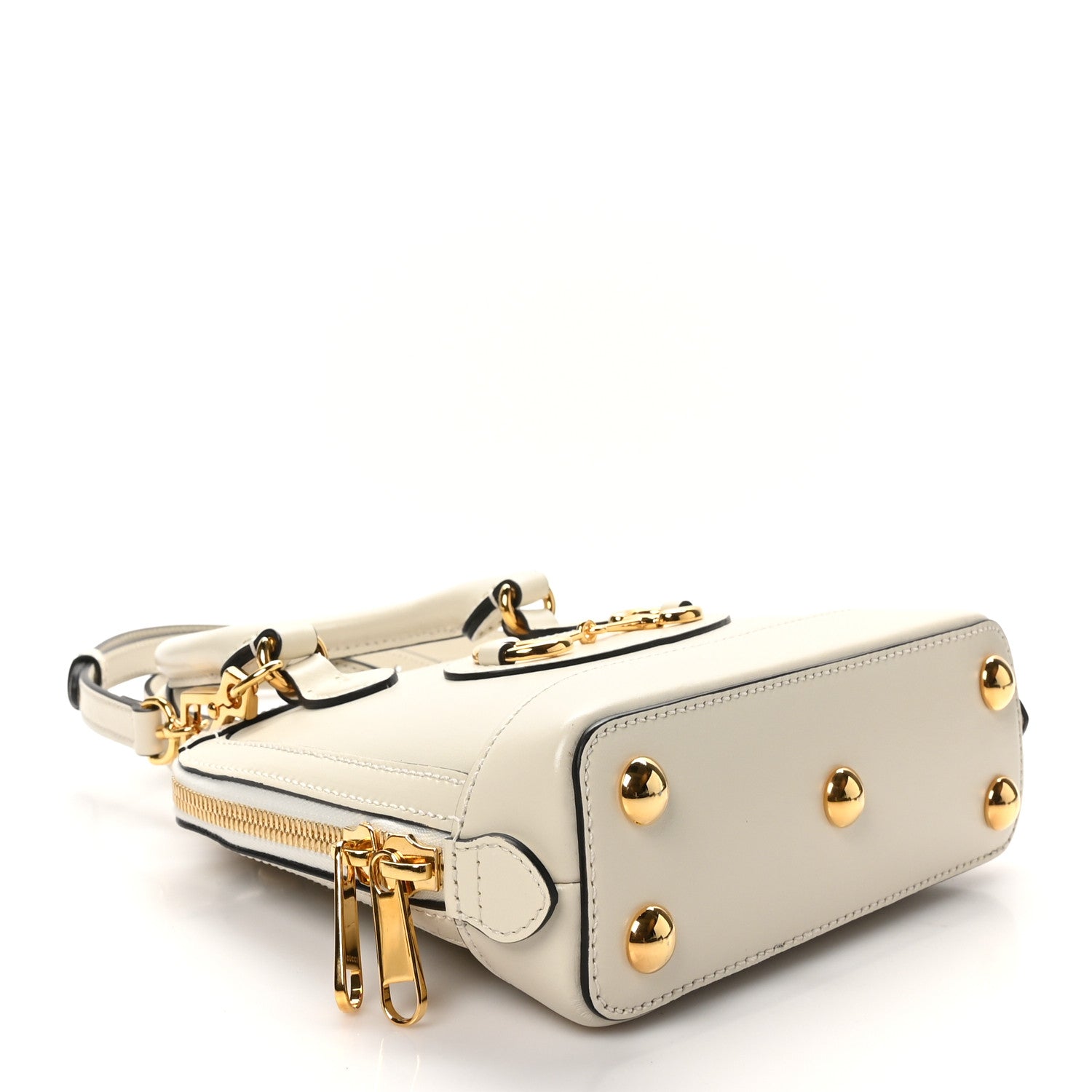 Gucci Boarded Plutone Calfskin Mini Horsebit 1955 Top Handle Bag Mystic White 4 of 10