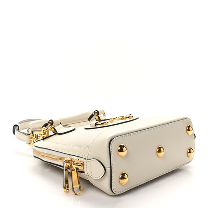 Gucci Boarded Plutone Calfskin Mini Horsebit 1955 Top Handle Bag Mystic White 4 of 10