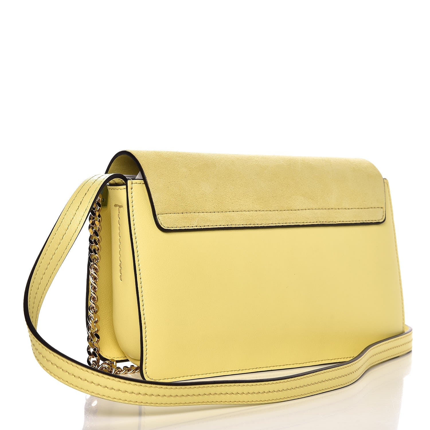 Chloe Suede Calfskin Small Faye Shoulder Bag Lemonade 3 of 6