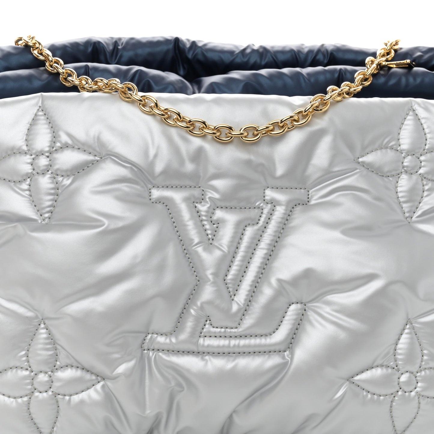Econyl Monogram Pillow Maxi Multi Pochette Accessories Navy Silver